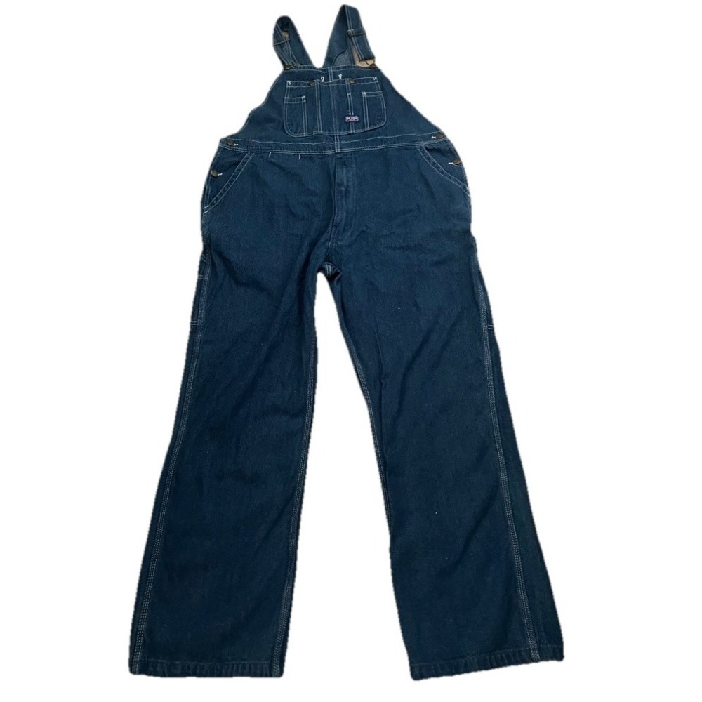 Big Smith‎ Overalls Bib Workwear Carpenter Denim Vintage Mens 44X30 Jean Blue